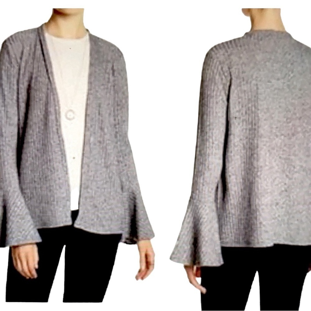 Philosophy Ribbed Open Cardigan Sweater